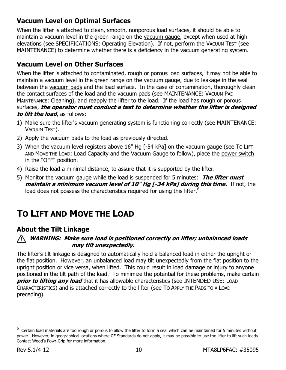Ift and, Ove the | Wood’s Powr-Grip MTA8LP6FAC User Manual | Page 12 / 23