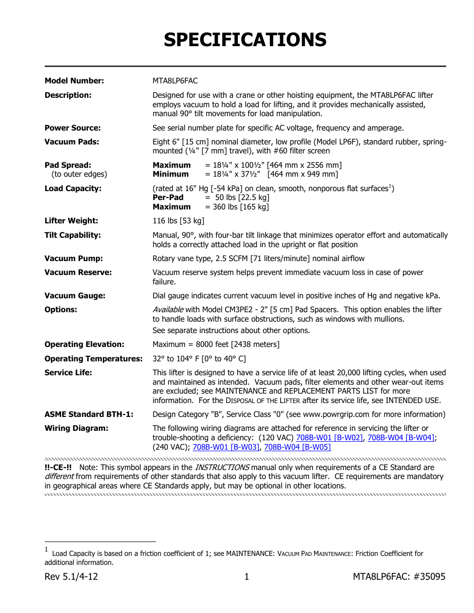 Specifications | Wood’s Powr-Grip MTA8LP6FAC User Manual | Page 3 / 23