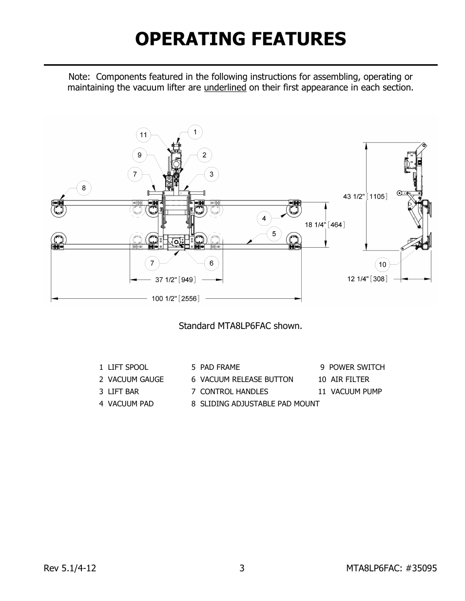 Operating features | Wood’s Powr-Grip MTA8LP6FAC User Manual | Page 5 / 23