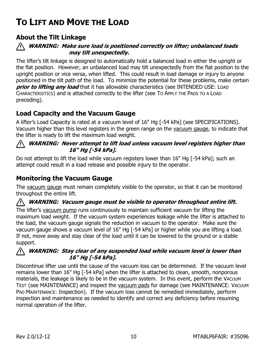 Ift and, Ove the | Wood’s Powr-Grip MTA8LP6FAIR User Manual | Page 12 / 22