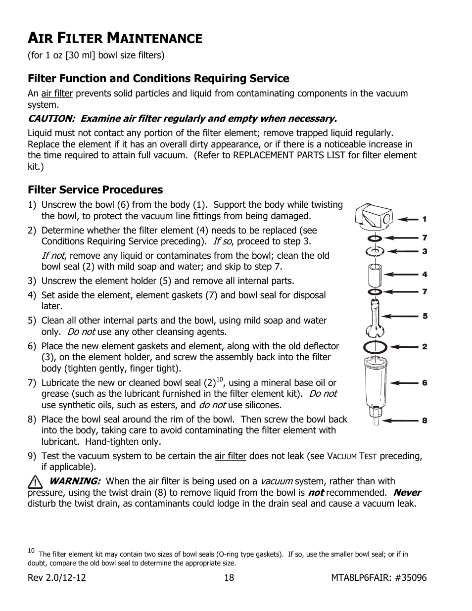 Ilter, Aintenance | Wood’s Powr-Grip MTA8LP6FAIR User Manual | Page 20 / 22