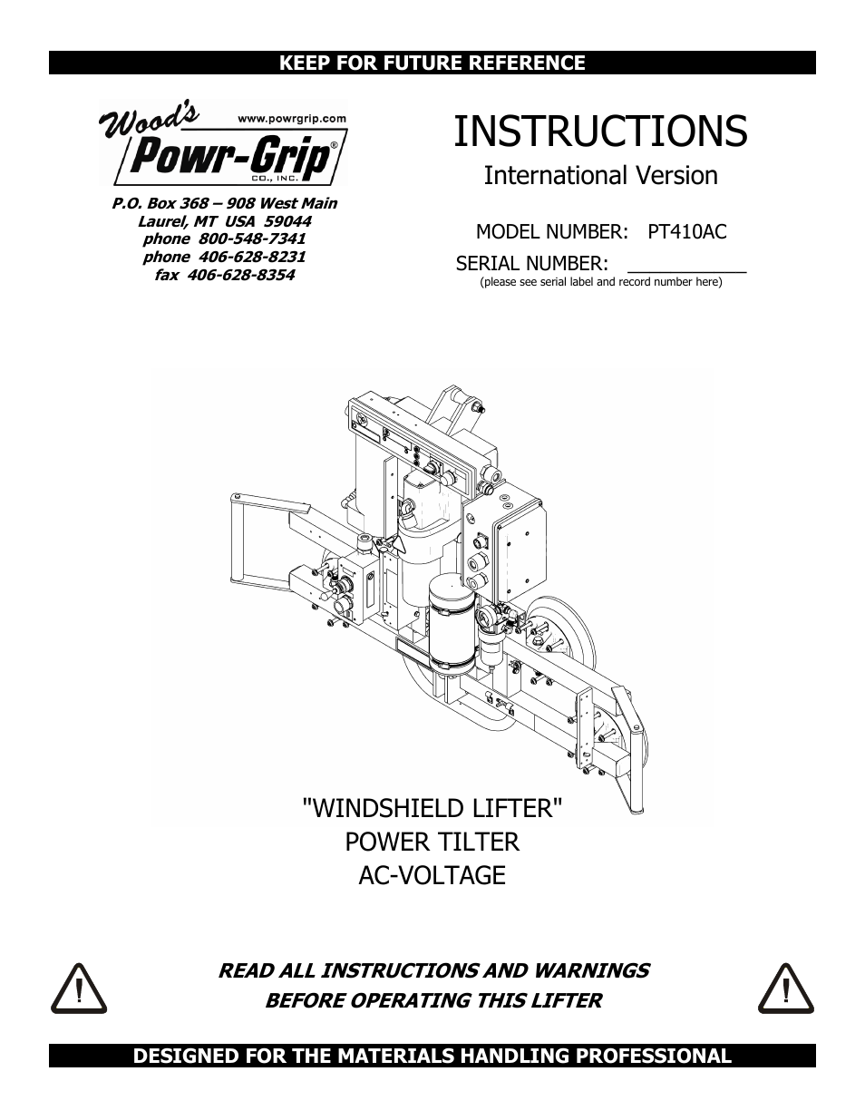 Wood’s Powr-Grip PT410AC User Manual | 27 pages