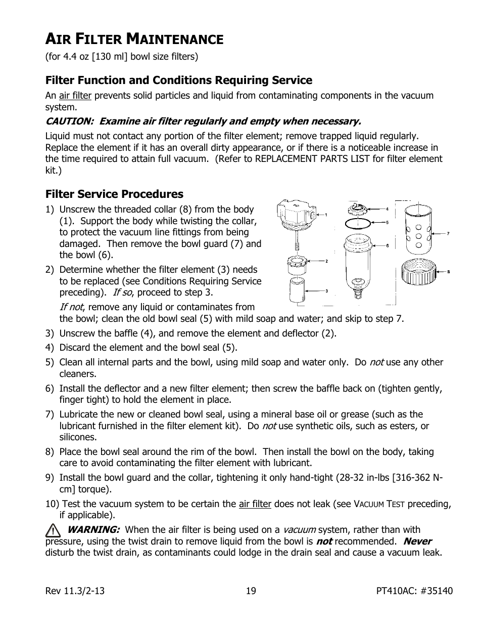 Ilter, Aintenance | Wood’s Powr-Grip PT410AC User Manual | Page 21 / 27