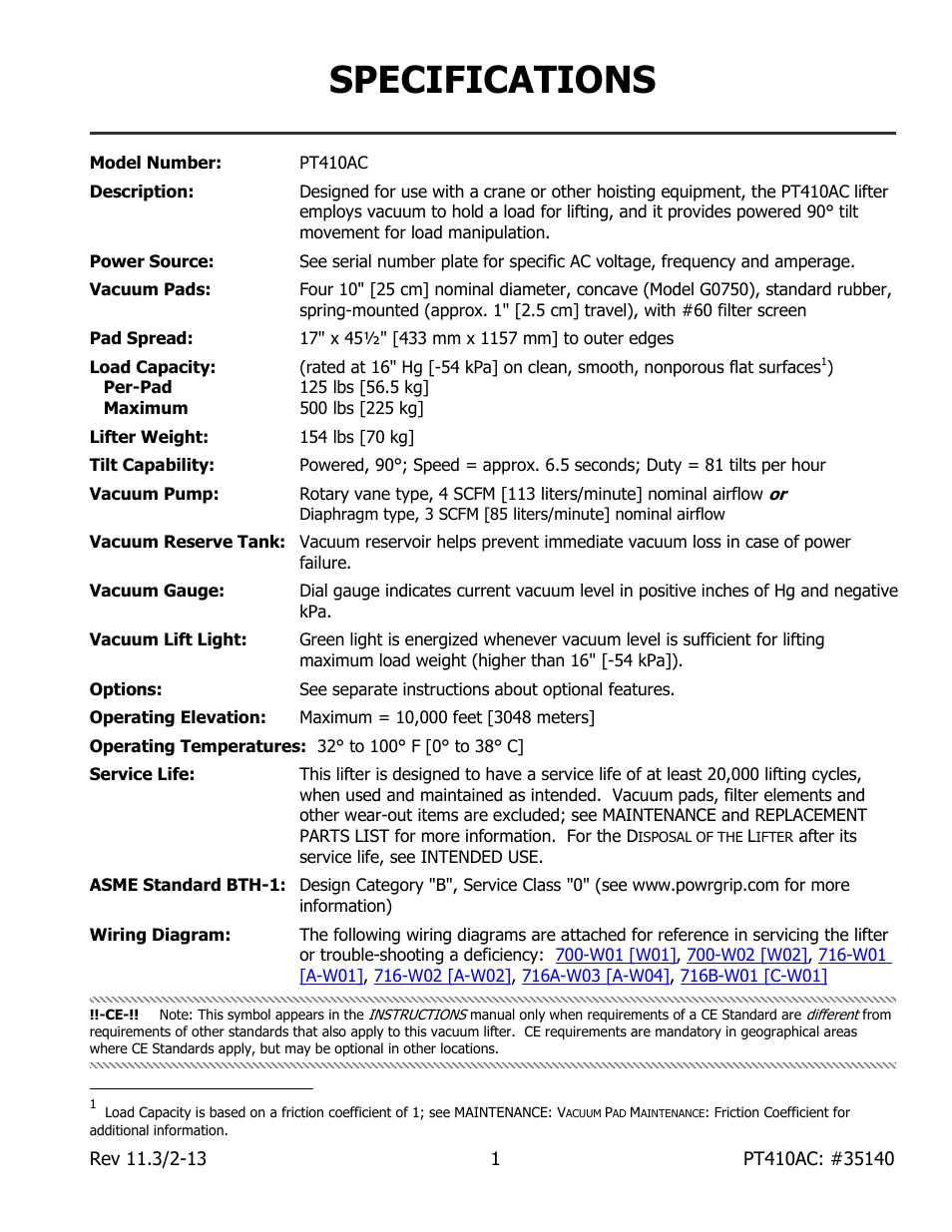 Specifications | Wood’s Powr-Grip PT410AC User Manual | Page 3 / 27