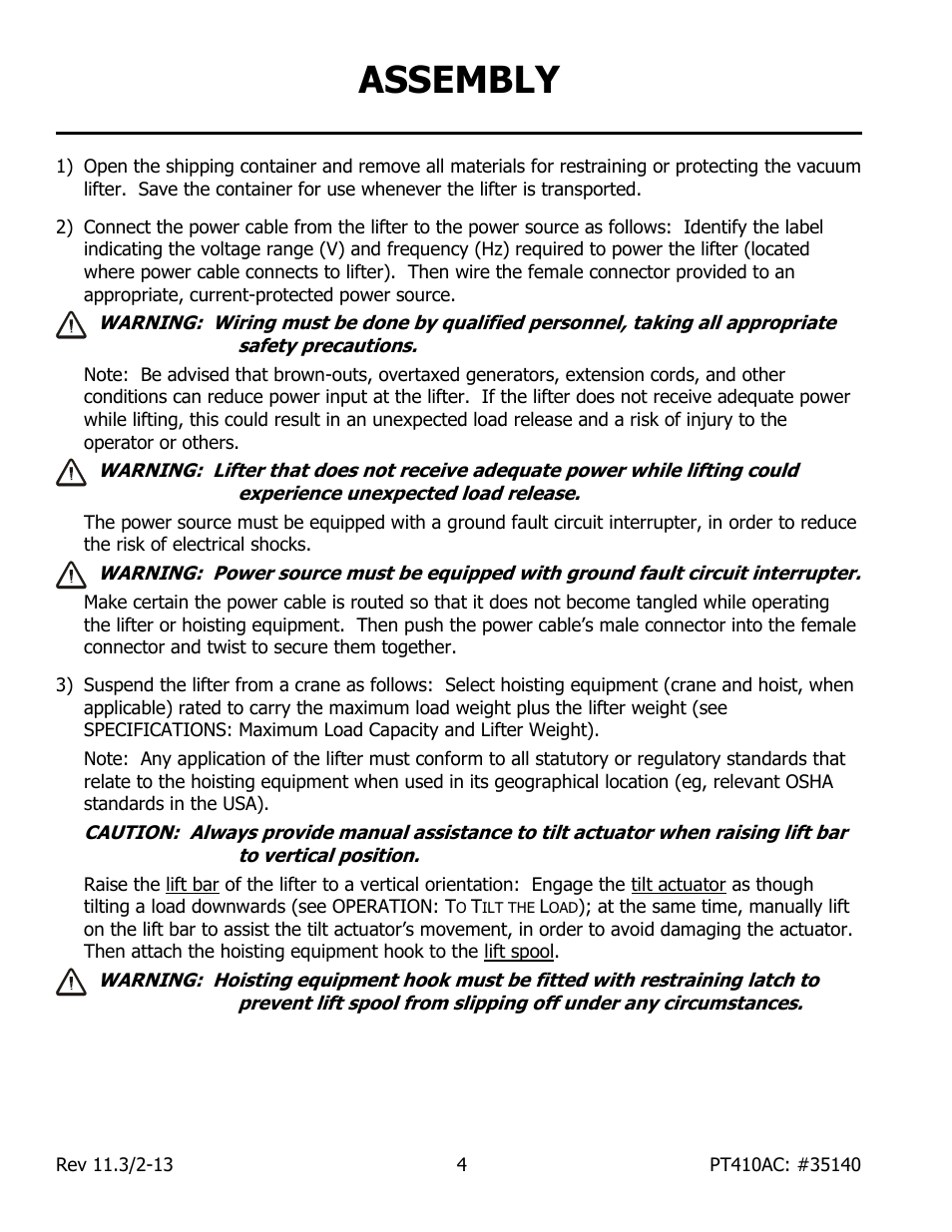 Assembly | Wood’s Powr-Grip PT410AC User Manual | Page 6 / 27