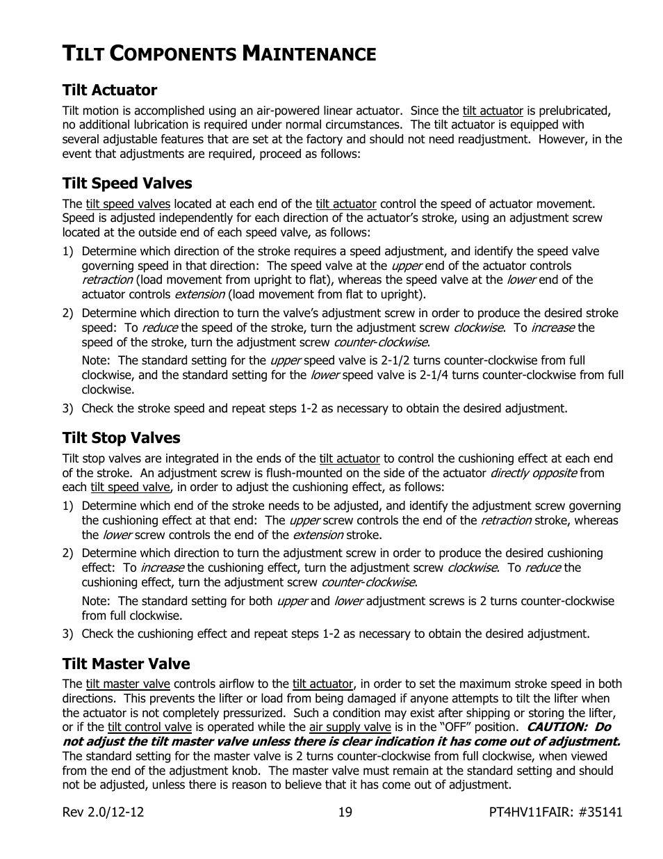 Omponents, Aintenance | Wood’s Powr-Grip PT4FS10TAIR User Manual | Page 21 / 26