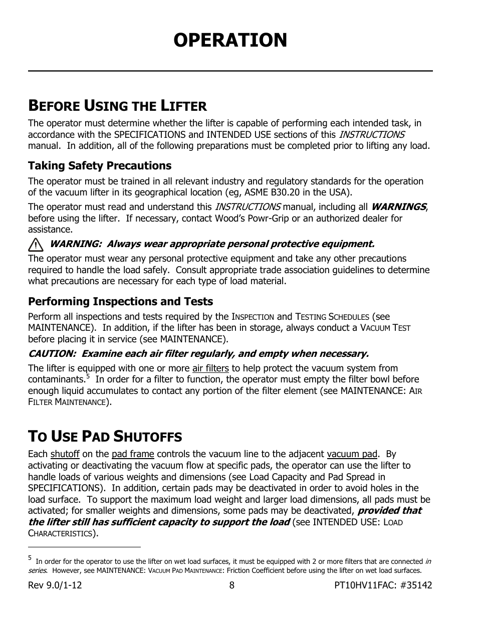 Operation, Efore, Sing the | Ifter, Hutoffs | Wood’s Powr-Grip PT10FS10TAC User Manual | Page 10 / 25