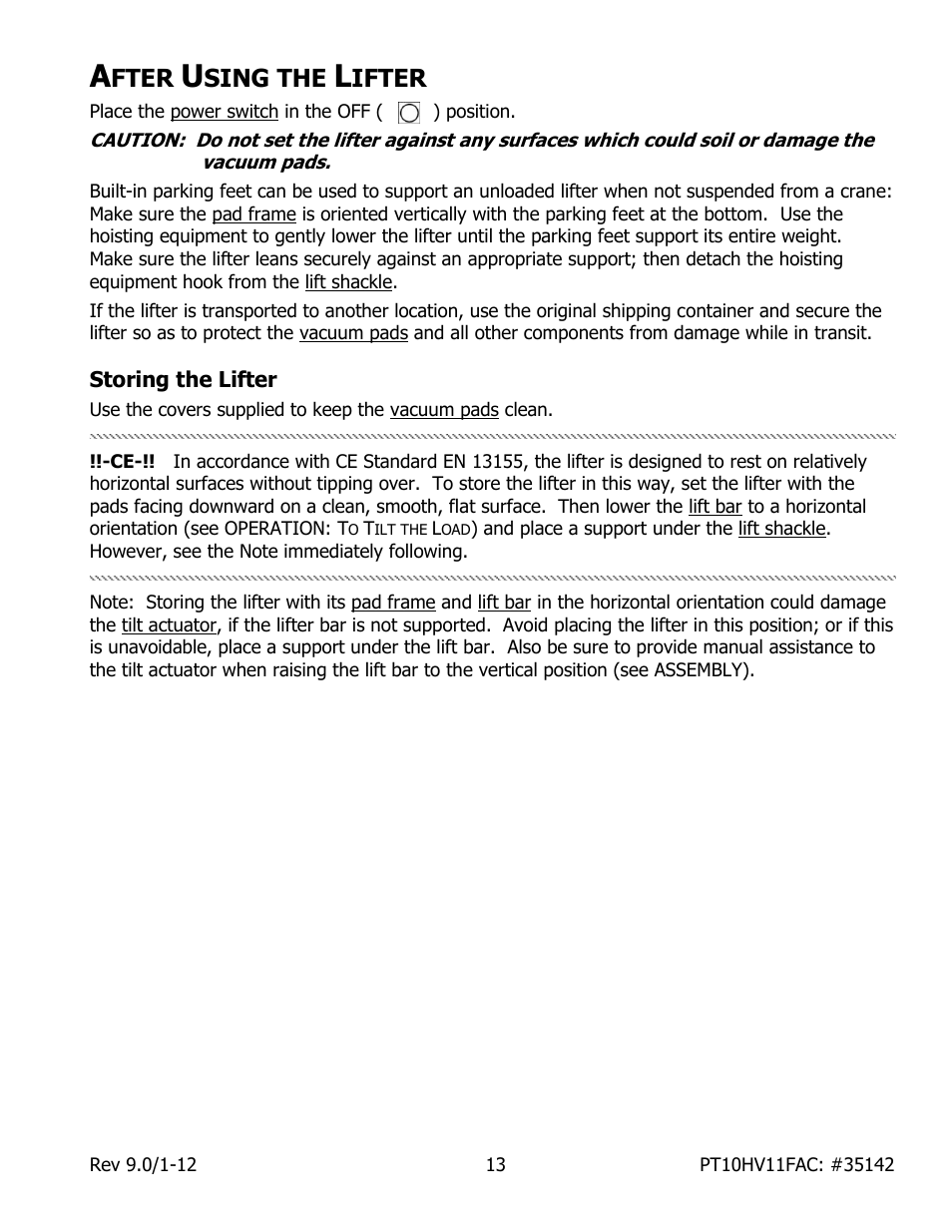 Fter, Sing the, Ifter | Wood’s Powr-Grip PT10FS10TAC User Manual | Page 15 / 25
