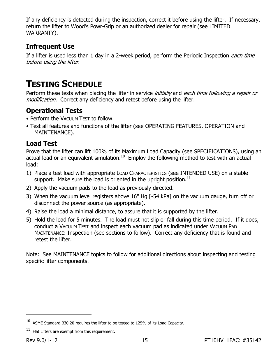 Esting, Chedule | Wood’s Powr-Grip PT10FS10TAC User Manual | Page 17 / 25