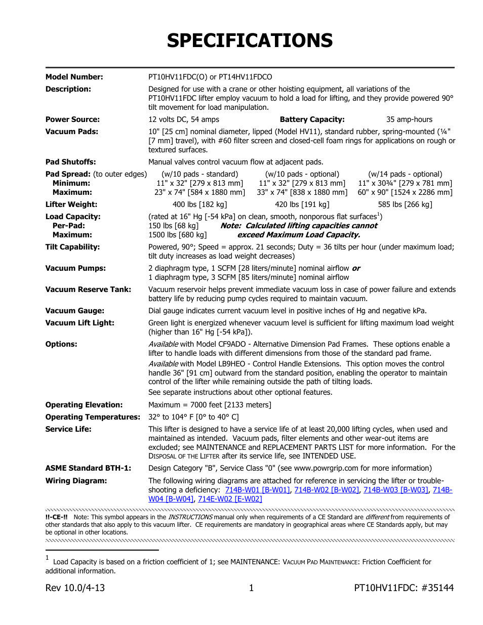 Specifications | Wood’s Powr-Grip PT10FS10TDC User Manual | Page 3 / 29