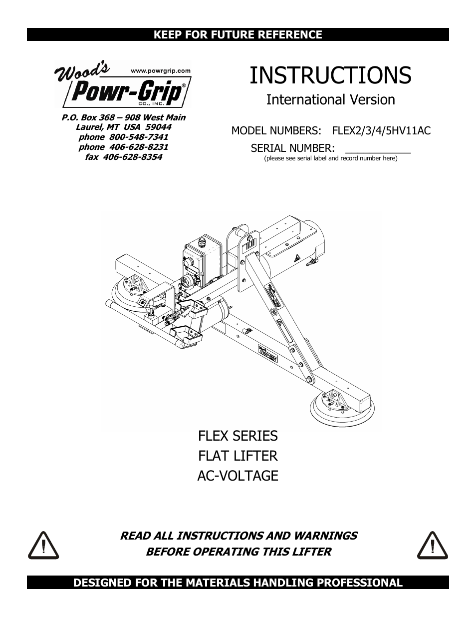 Wood’s Powr-Grip FLEX5HV11AC User Manual | 29 pages