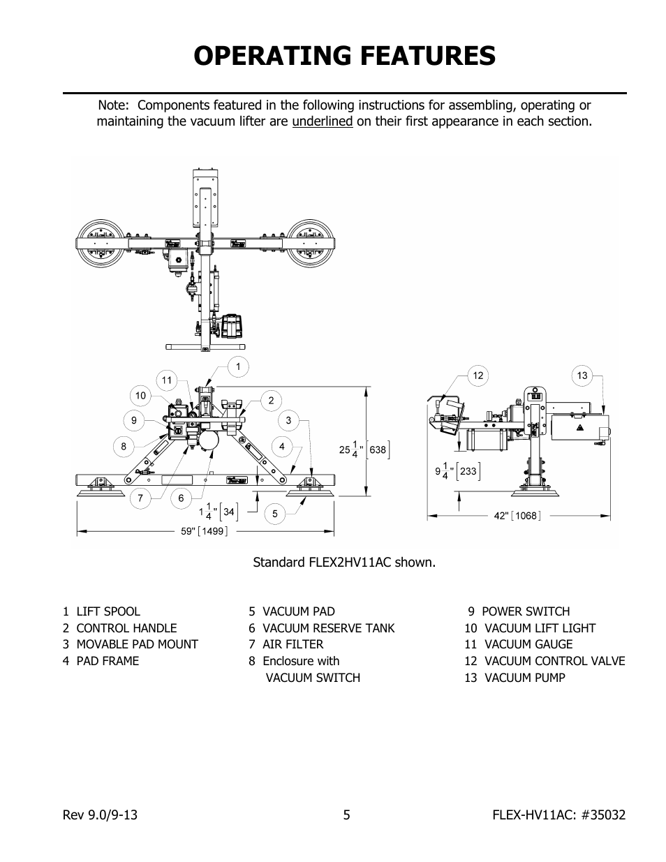 Operating features | Wood’s Powr-Grip FLEX5HV11AC User Manual | Page 7 / 29