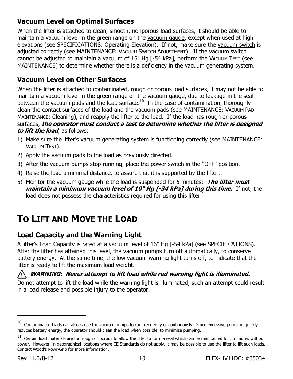 Ift and, Ove the | Wood’s Powr-Grip FLEX5HV11DC User Manual | Page 12 / 27