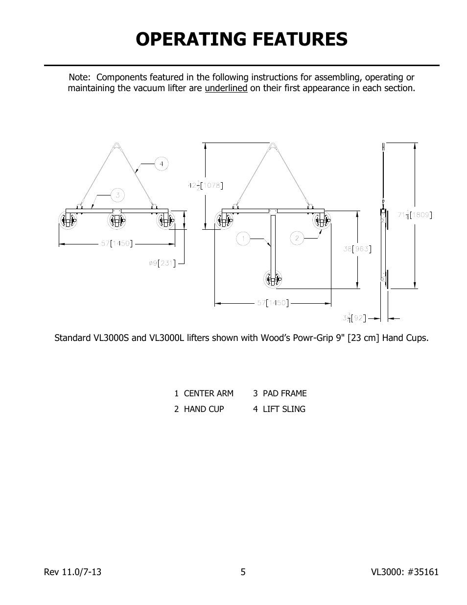 Operating features | Wood’s Powr-Grip VL3000L User Manual | Page 7 / 20