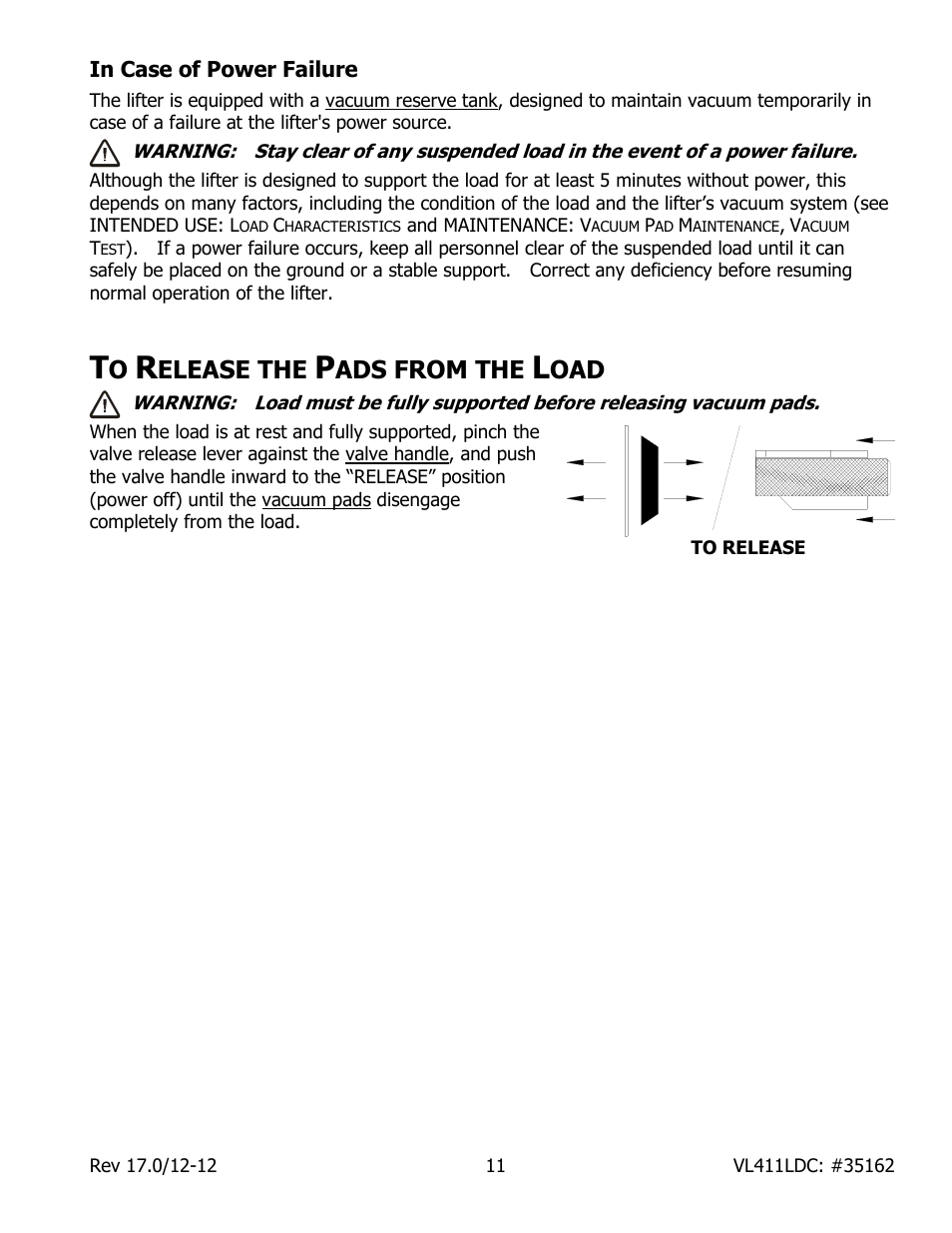 Elease the, Ads from the | Wood’s Powr-Grip VL411LDC User Manual | Page 13 / 27