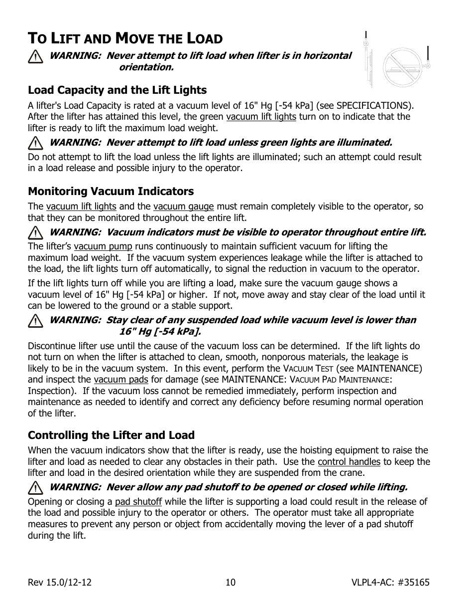 Ift and, Ove the | Wood’s Powr-Grip VLPL411LAC User Manual | Page 12 / 23