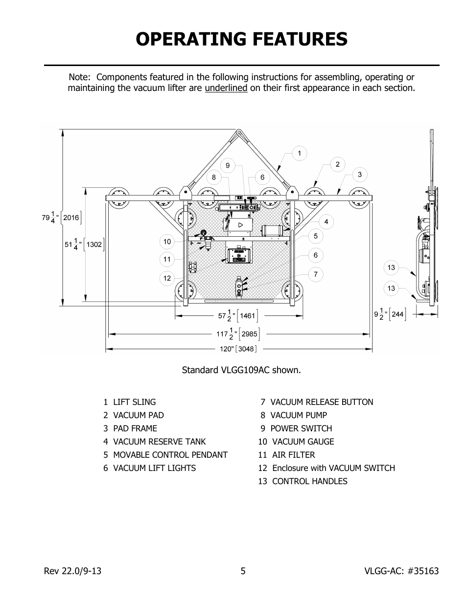 Operating features | Wood’s Powr-Grip VLGG1011LAC User Manual | Page 7 / 30