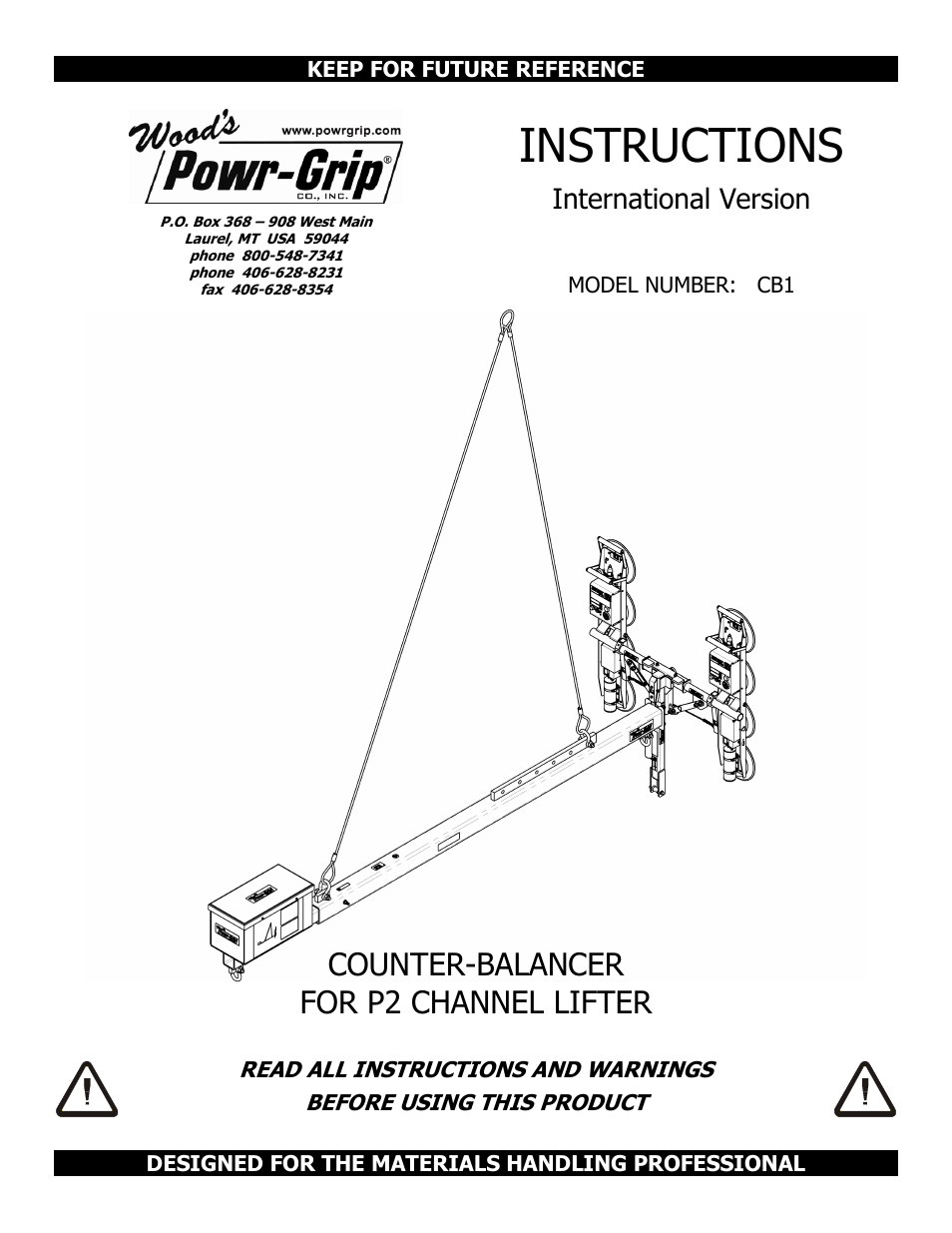 Wood’s Powr-Grip CB1 User Manual | 12 pages