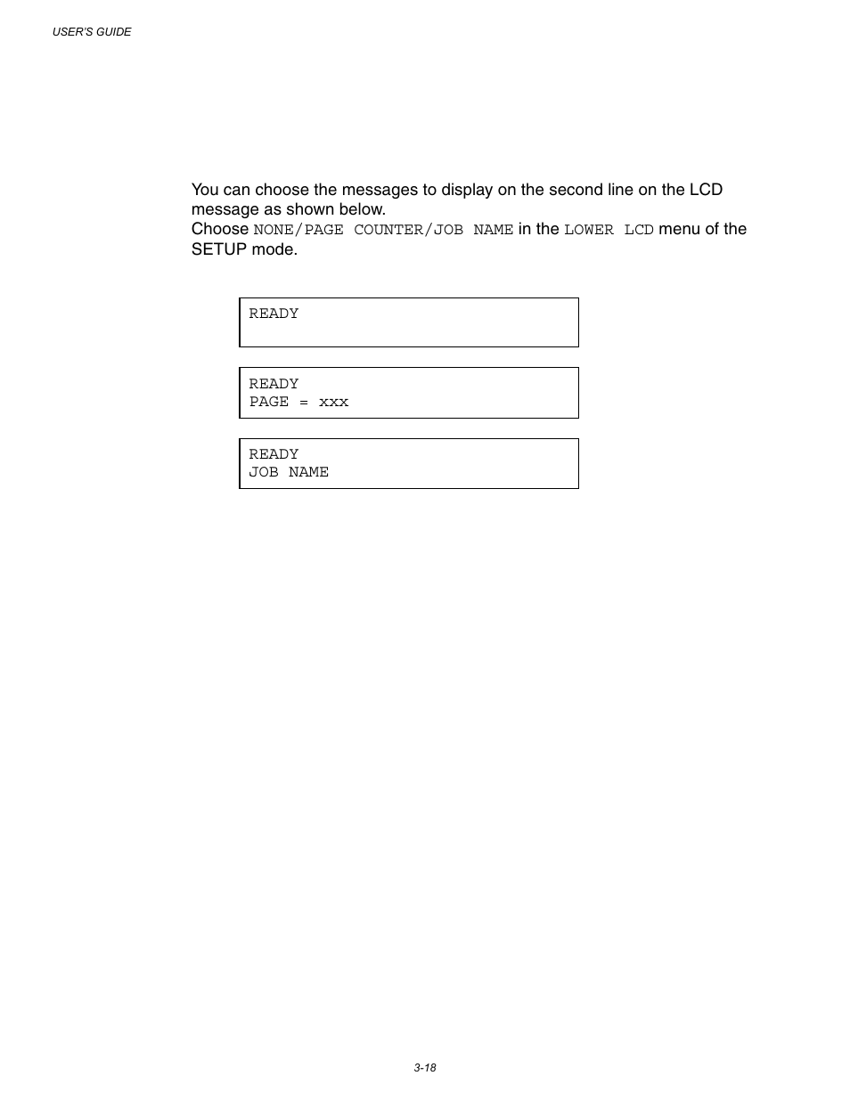 Lcd messages, Lcd messages -18 | Brother HL-3260N User Manual | Page 102 / 276