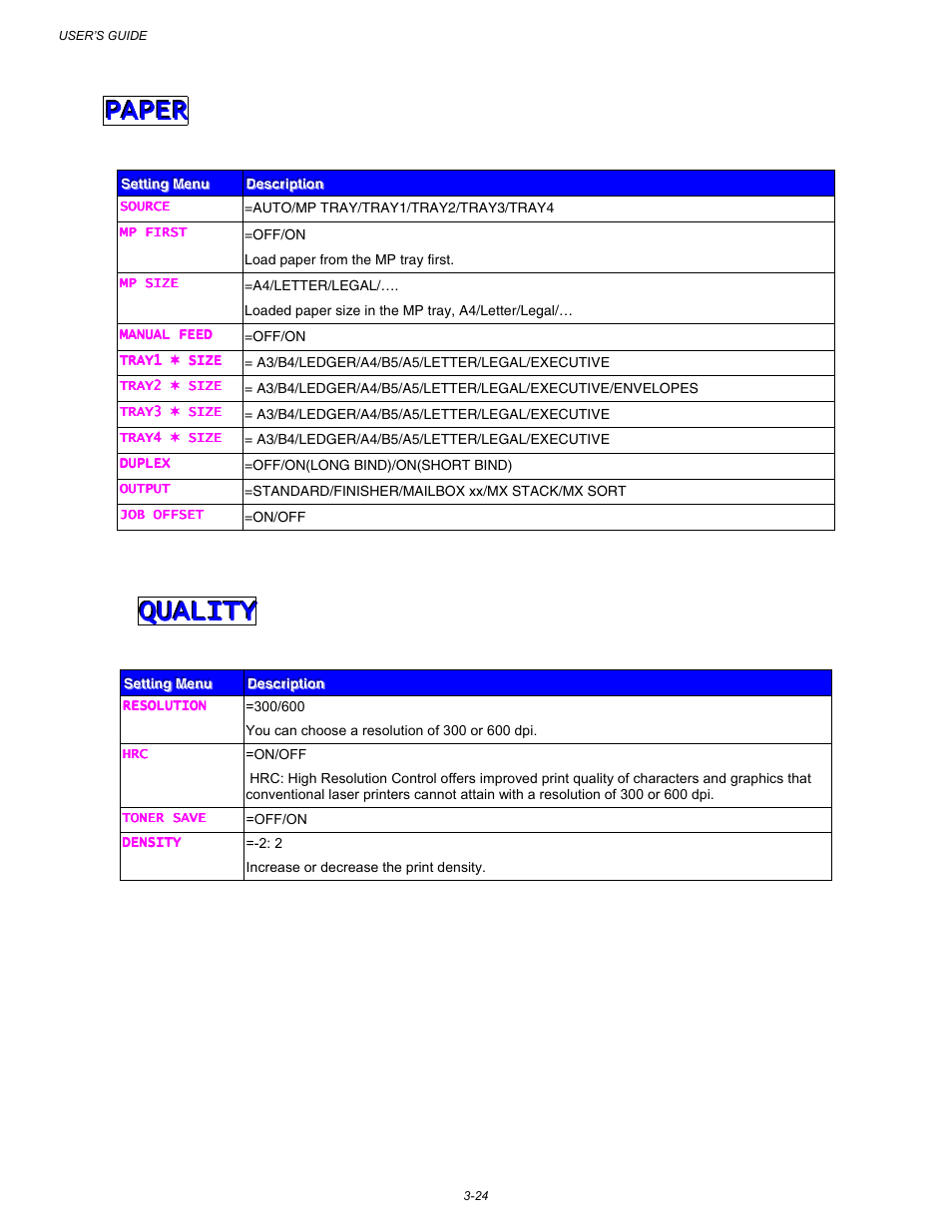 Paper, Quality | Brother HL-3260N User Manual | Page 108 / 276