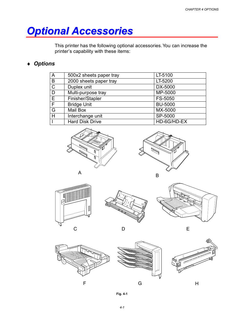 Optional accessories | Brother HL-3260N User Manual | Page 124 / 276