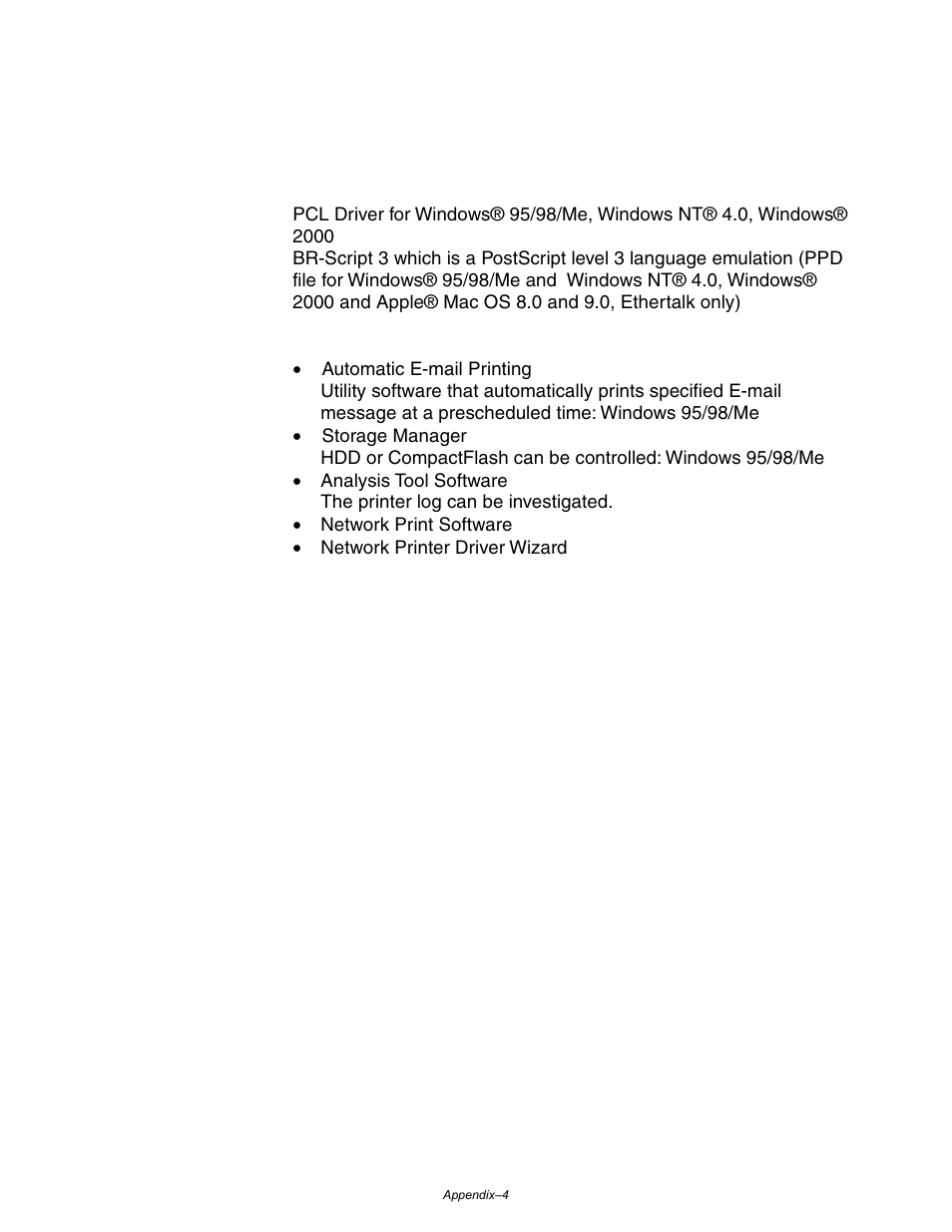 Software | Brother HL-3260N User Manual | Page 246 / 276