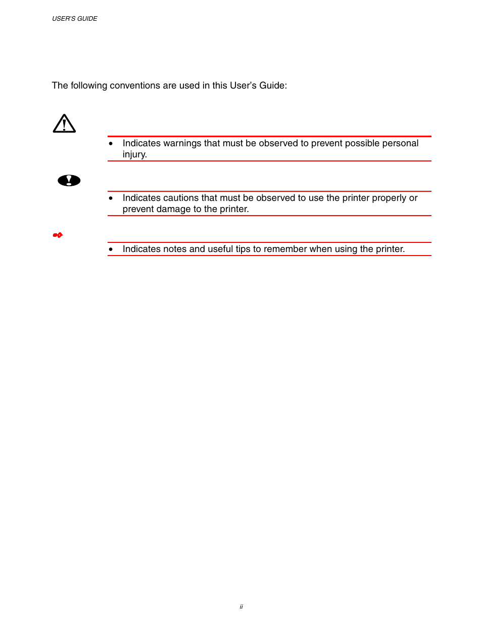 Definitions of warnings, cautions and notes | Brother HL-3260N User Manual | Page 6 / 276