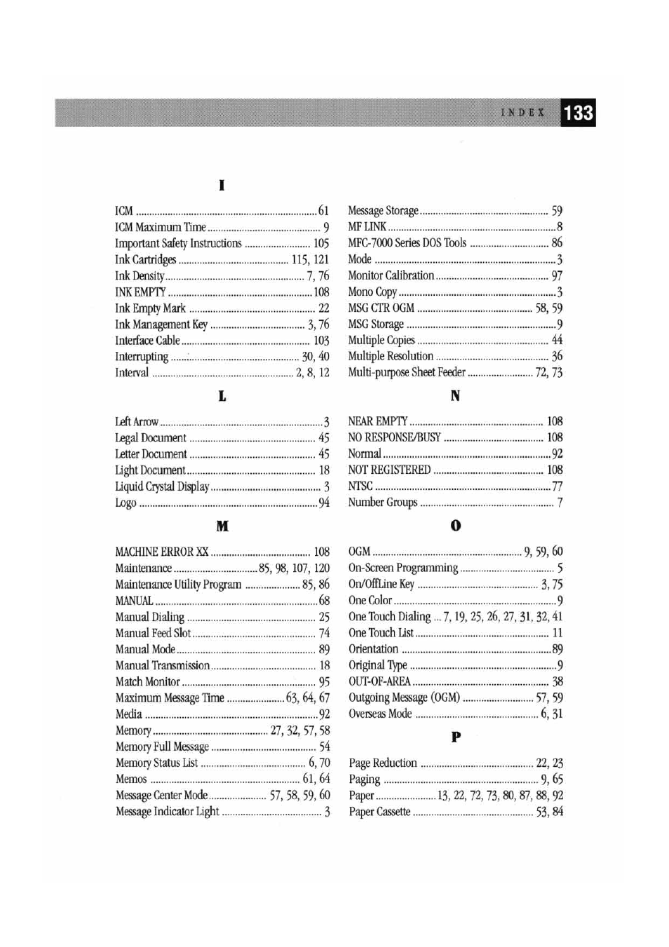 Brother MFC7000FC User Manual | Page 141 / 147