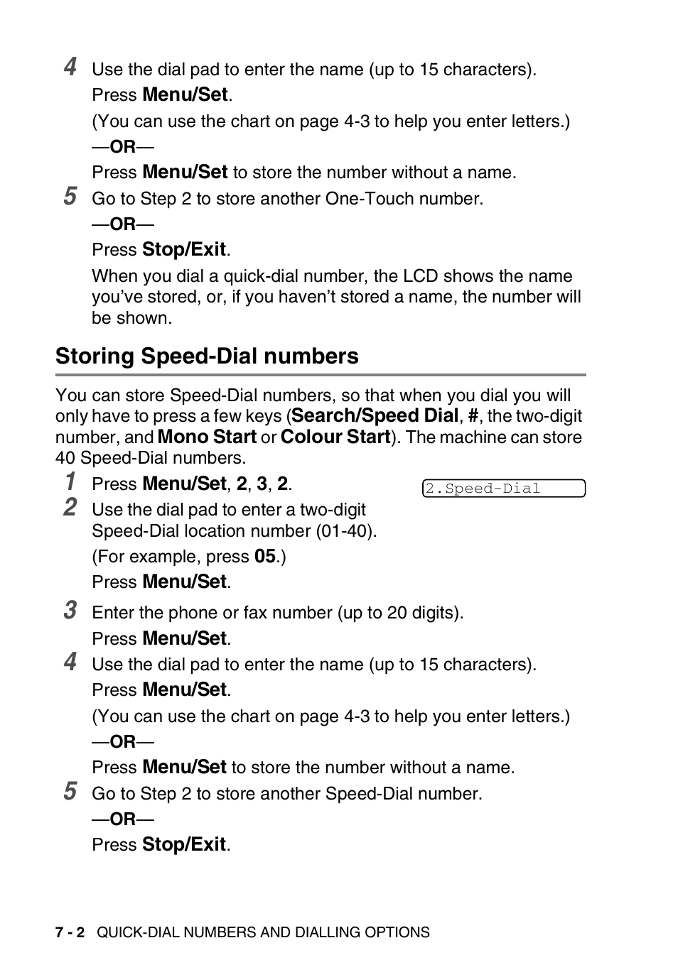 Storing speed-dial numbers, Storing speed-dial numbers -2 | Brother FAX-1820C User Manual | Page 94 / 174