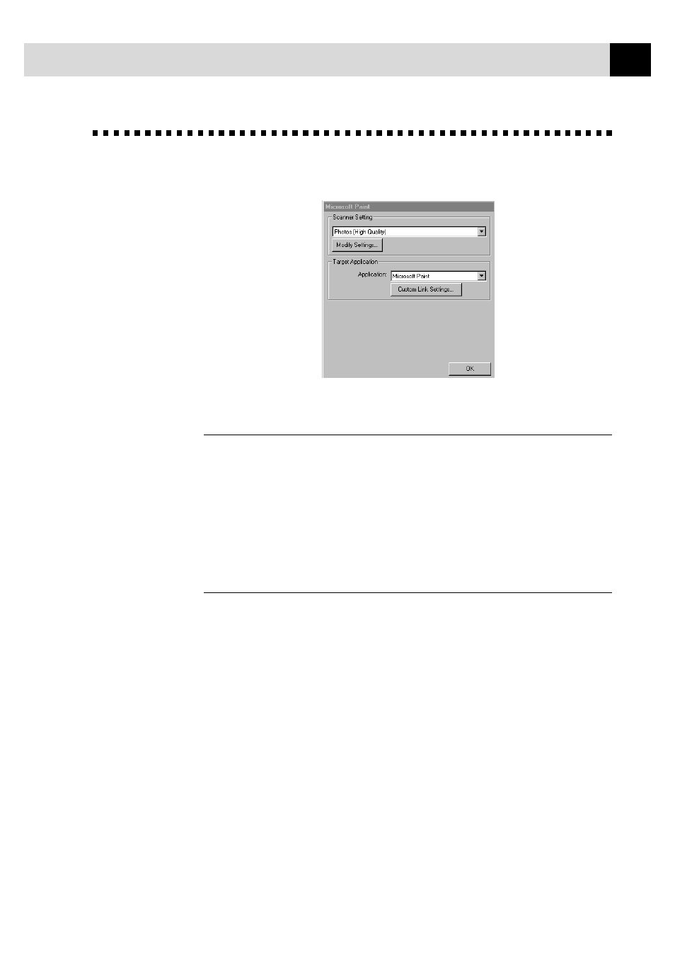 User defined button, Scanner settings, Target application | Brother 8060P MFC-9060 User Manual | Page 133 / 186
