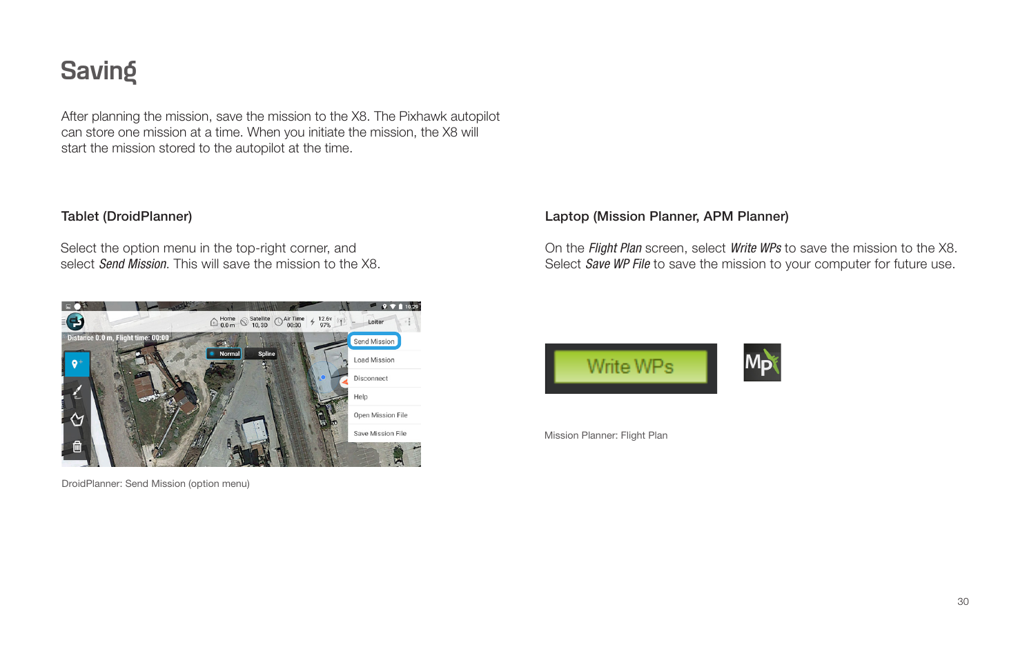 Saving | 3D Robotics X8 Plus User Manual | Page 32 / 36