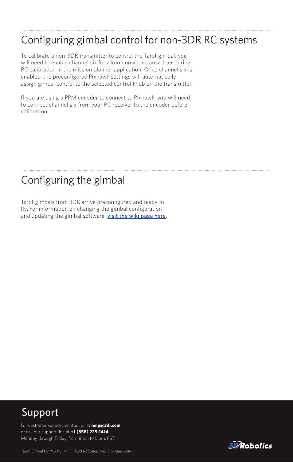 Configuring the gimbal | 3D Robotics X8 Tarot gimbal User Manual | Page 5 / 5