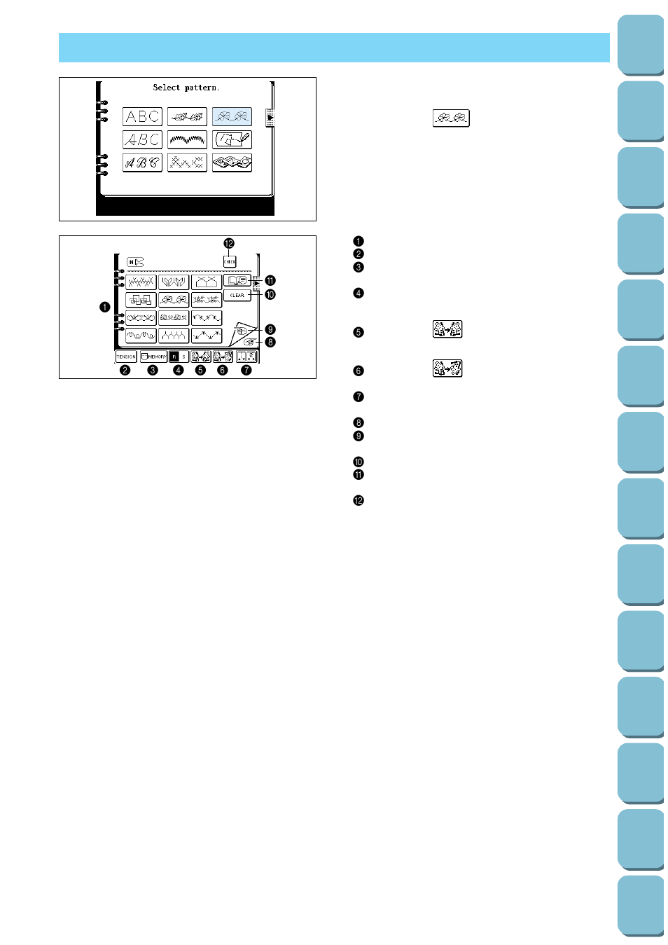 Decorative stitches (7mm), Decorative stitches (7 mm) | Brother PC 8500 User Manual | Page 94 / 196