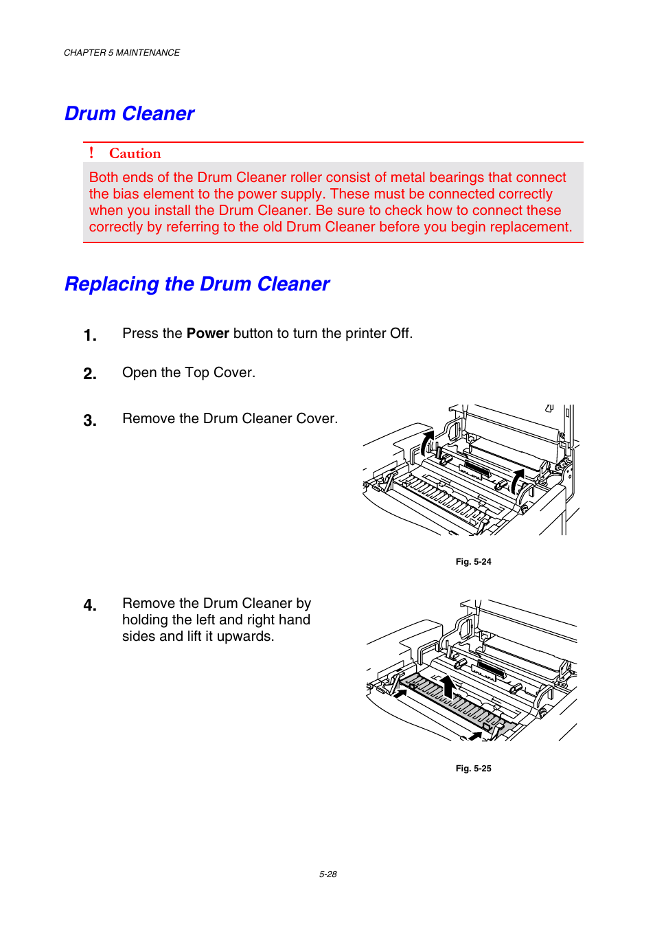 Drum cleaner, Replacing the drum cleaner | Brother HL-2600CN Series User Manual | Page 140 / 225