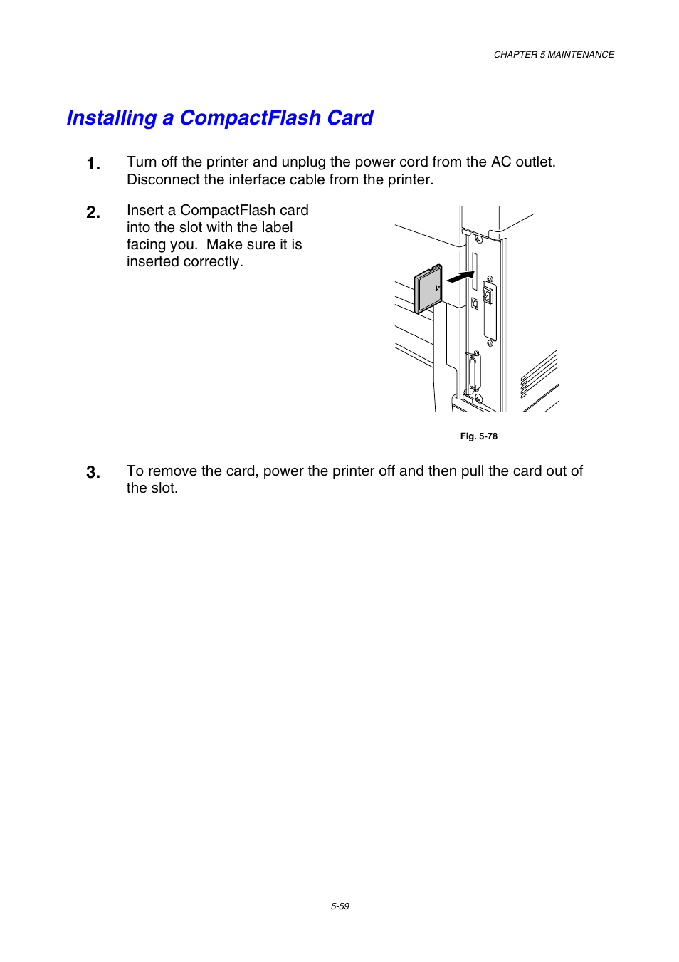 Installing a compactflash card | Brother HL-2600CN Series User Manual | Page 171 / 225