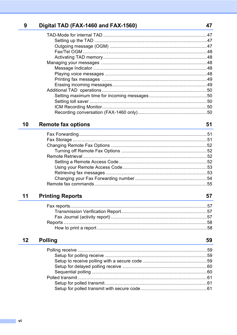 Brother FAX-1355 User Manual | Page 8 / 127