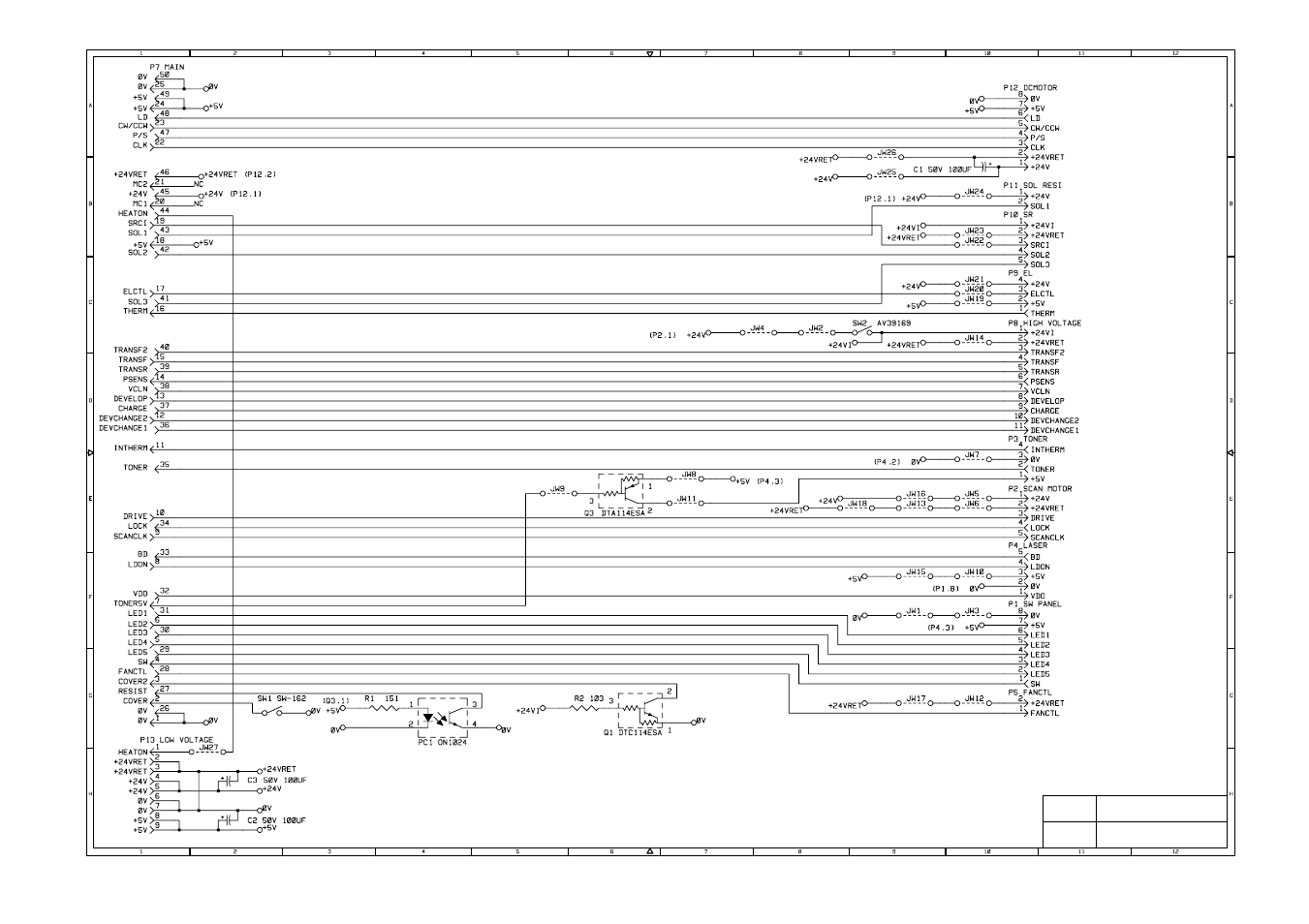 Driver pcb | Brother HL-1060 User Manual | Page 100 / 105
