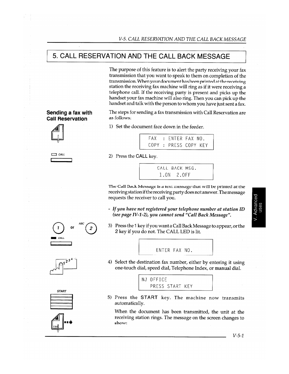 Call reservation and the call back message | Brother Fax-410M User Manual | Page 101 / 164