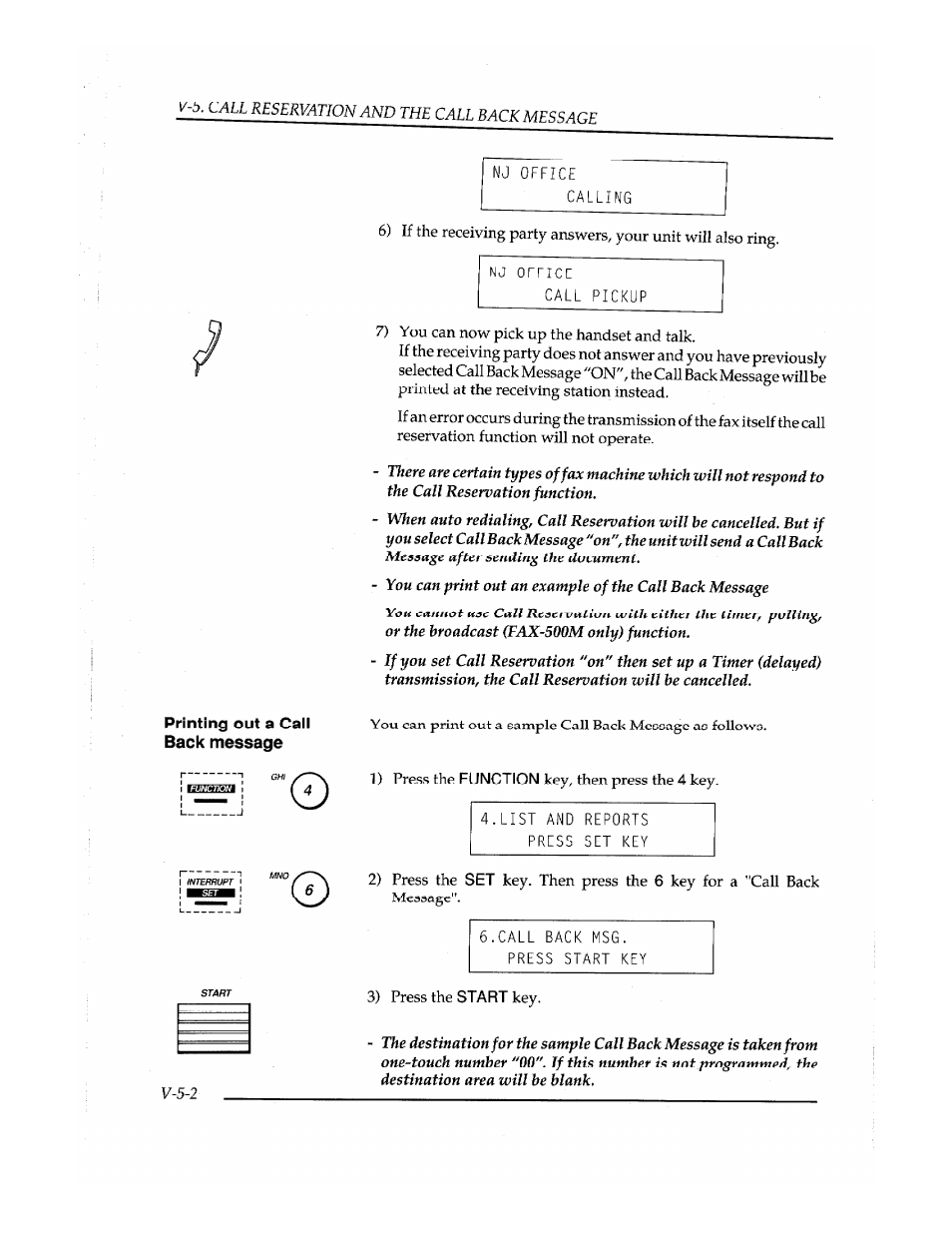 Printing out a cail back message | Brother Fax-410M User Manual | Page 102 / 164