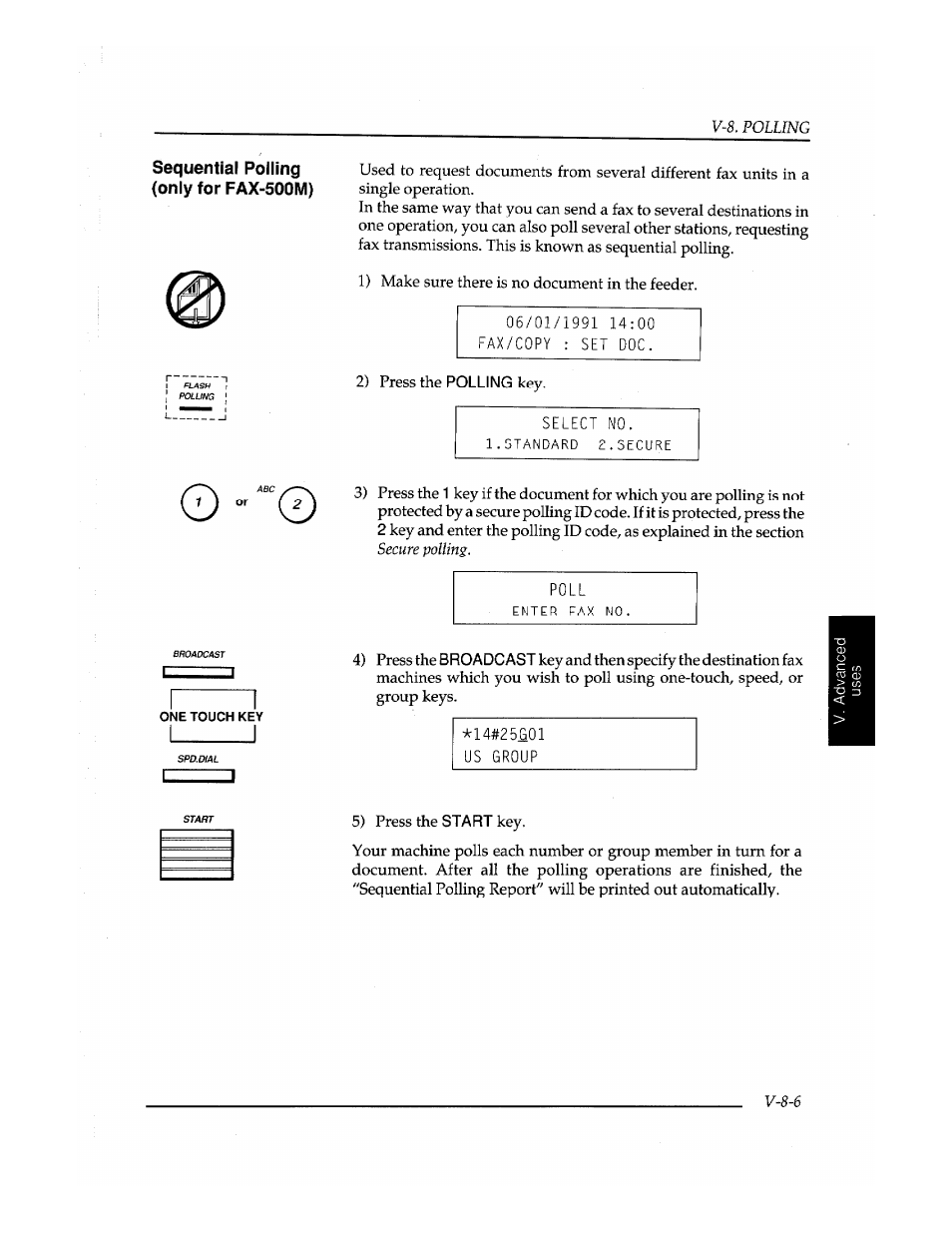 Sequential polling (only forfax-500m) | Brother Fax-410M User Manual | Page 115 / 164