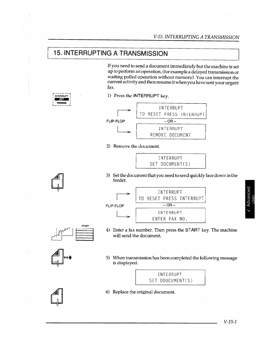 Interrupting a transmission | Brother Fax-410M User Manual | Page 137 / 164