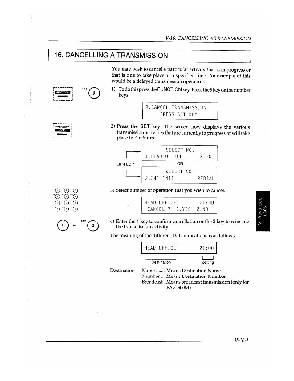 Cancelling a transmission | Brother Fax-410M User Manual | Page 139 / 164
