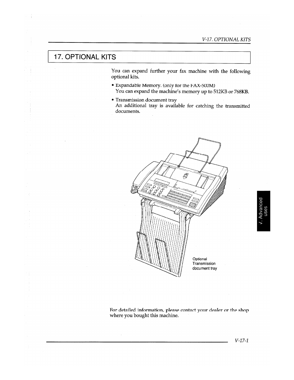 Optional kits | Brother Fax-410M User Manual | Page 141 / 164