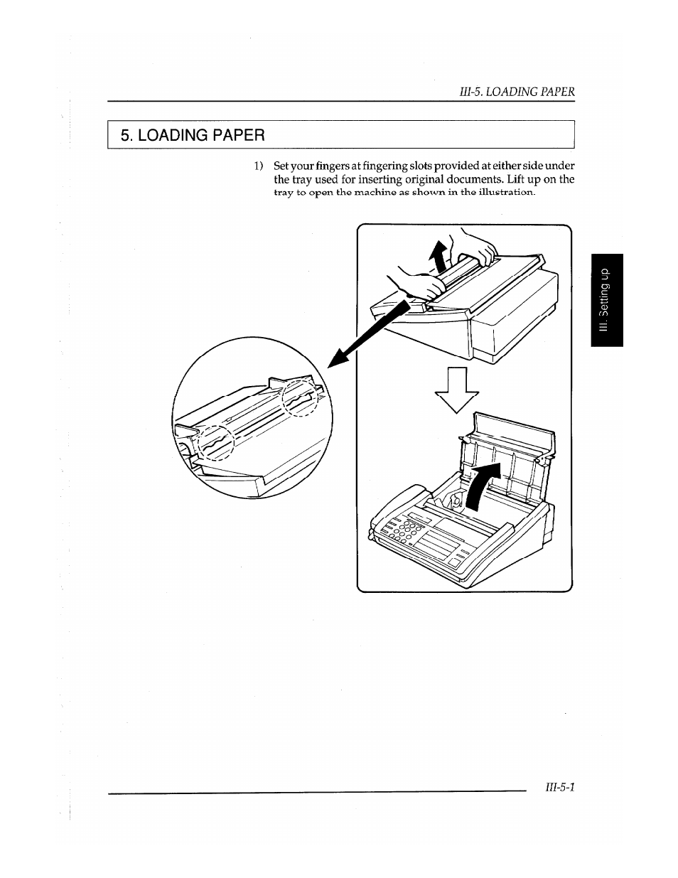 Loading paper | Brother Fax-410M User Manual | Page 45 / 164