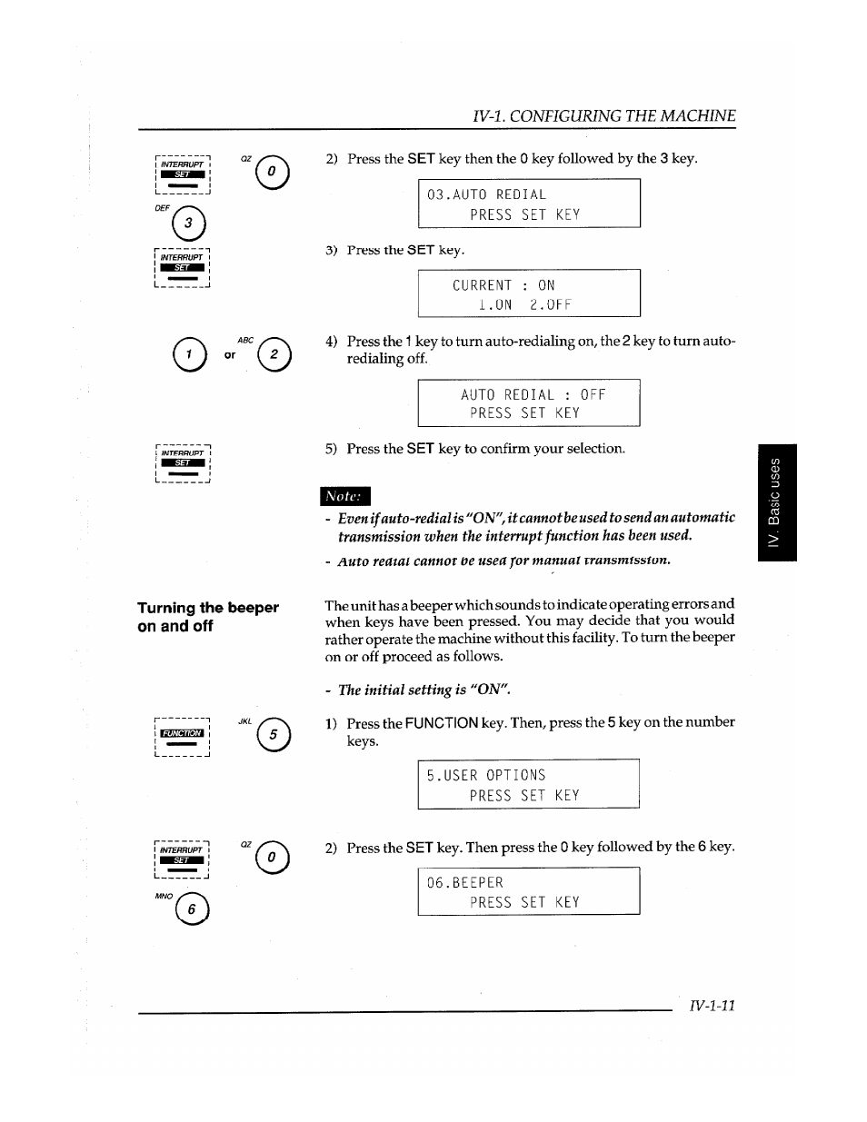 Turning the beeper on and off | Brother Fax-410M User Manual | Page 65 / 164