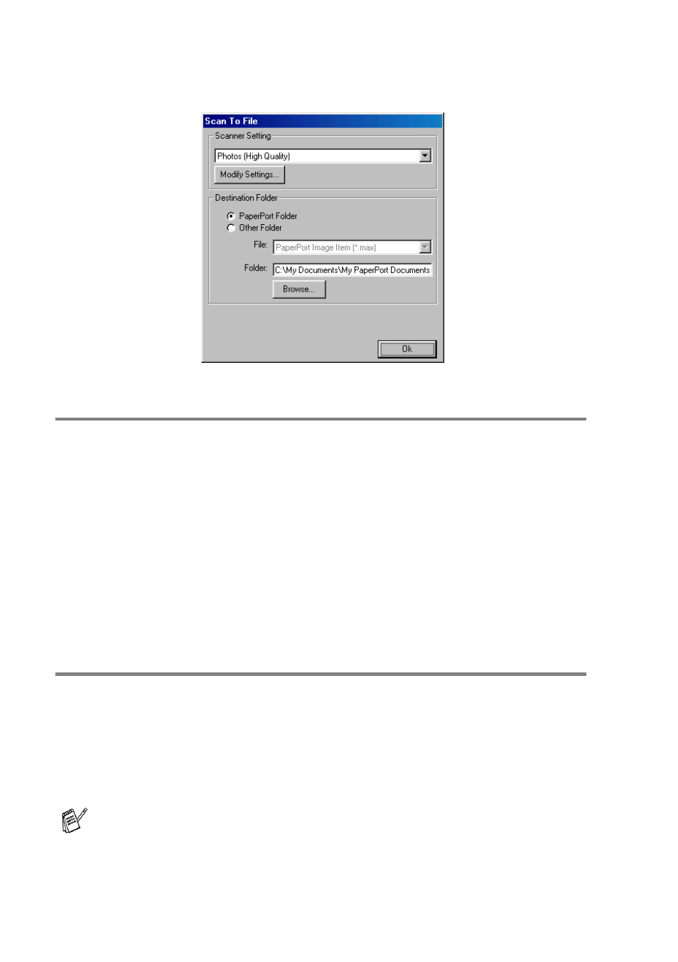 Scan to file, To access scan to file configurations screen, Scanner settings | Scan to file -8 | Brother DCP8020 User Manual | Page 148 / 282