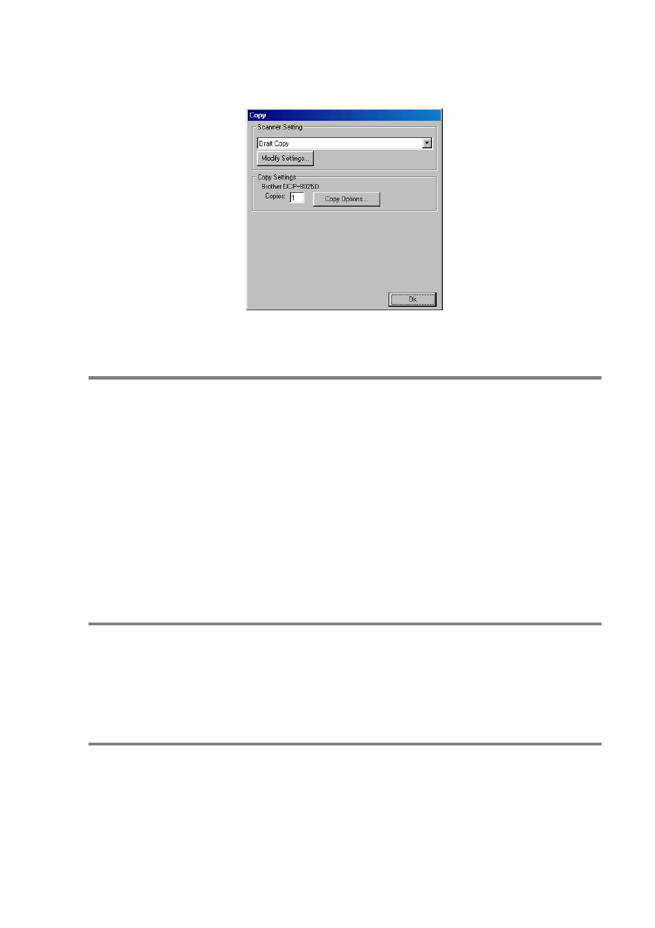 Copy, To access the copy configurations screen, Scanner settings | Number of copies, Copy -15 | Brother DCP8020 User Manual | Page 155 / 282