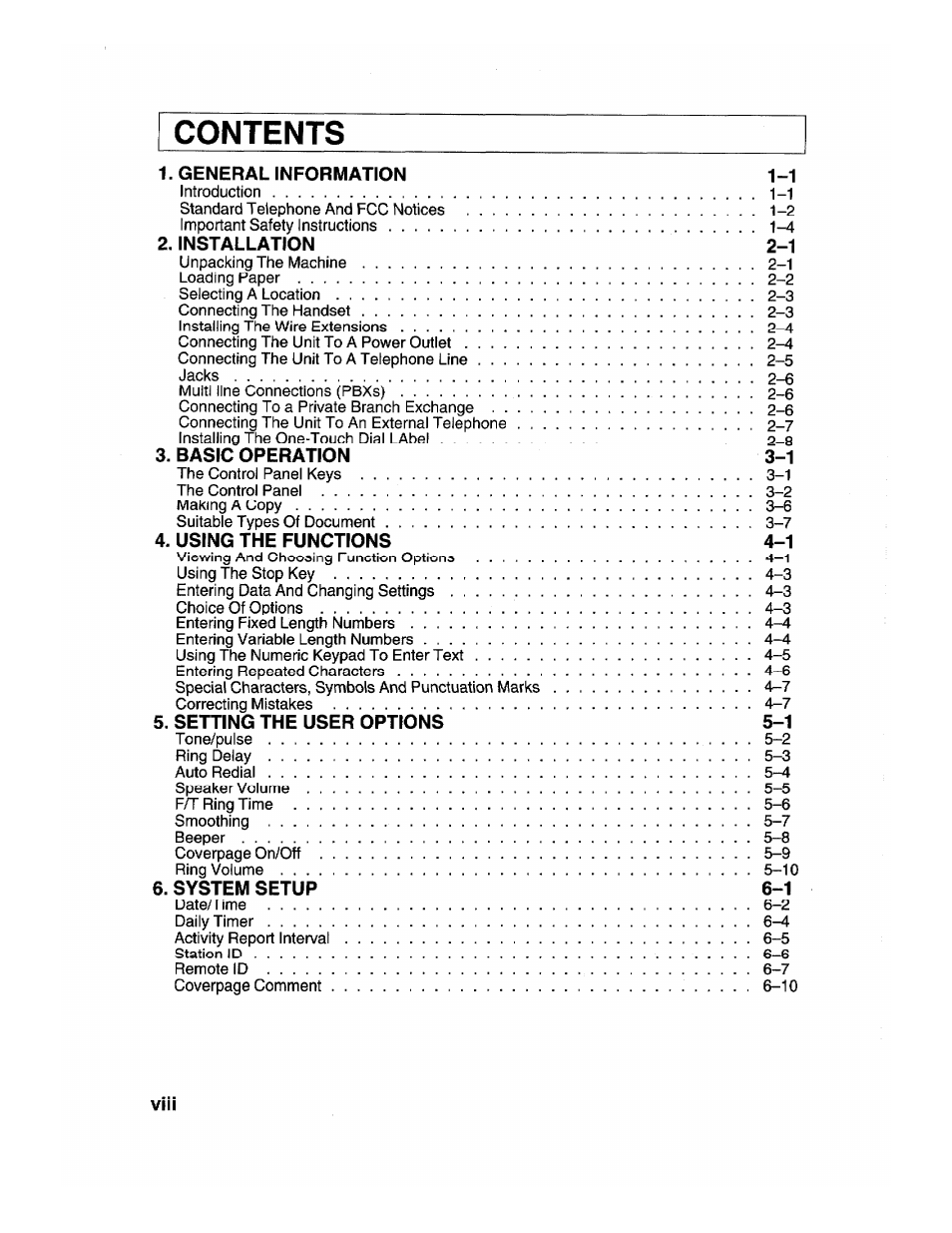 Brother INTELLIFAX 600 User Manual | Page 12 / 122