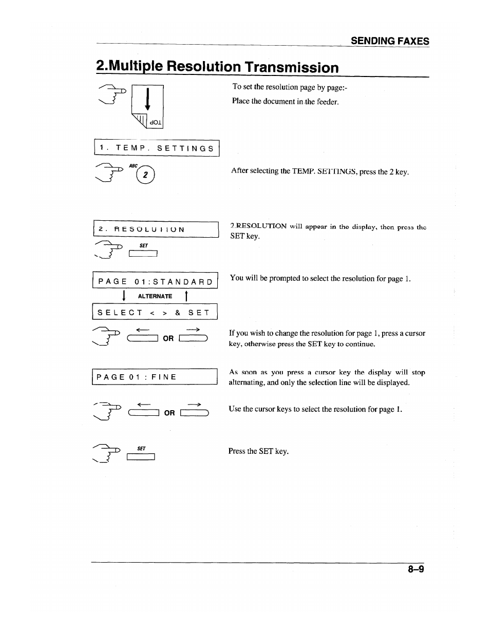 Multiple resolution transmission, Multiple resolution transmission -9 | Brother INTELLIFAX 600 User Manual | Page 77 / 122