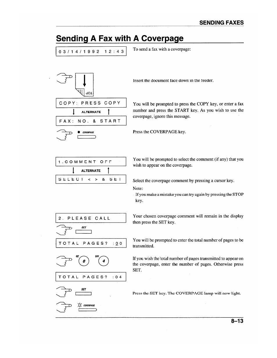 Sending a fax with a coverpage | Brother INTELLIFAX 600 User Manual | Page 81 / 122